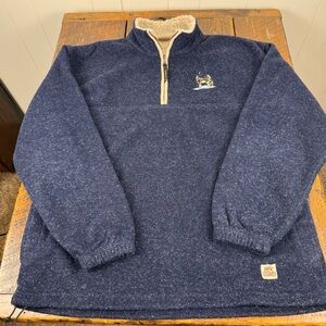 Vintage Habitat Mens L Fleece Pullover Wolf Sherpa Lined Quarter Zip